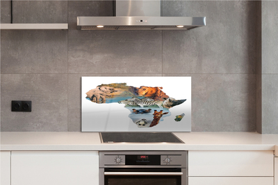 Painel de vidro zebra girafa tigre