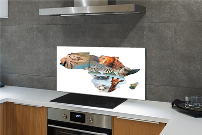 Painel de vidro zebra girafa tigre