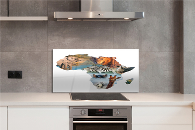 Painel de vidro zebra girafa tigre