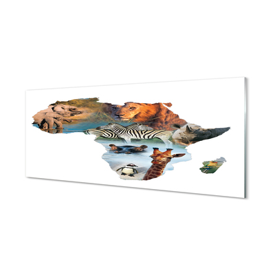 Painel de vidro zebra girafa tigre