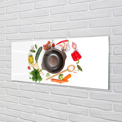 Painel de vidro Uma colher de tomate e salsa