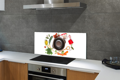 Painel de vidro Uma colher de tomate e salsa