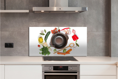 Painel de vidro Uma colher de tomate e salsa