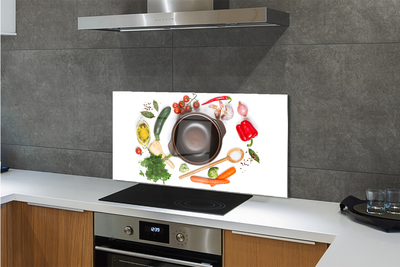 Painel de vidro Uma colher de tomate e salsa