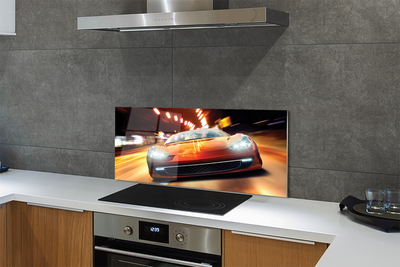 Painel de vidro Cidade luz de carros esportivos