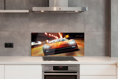 Painel de vidro Cidade luz de carros esportivos