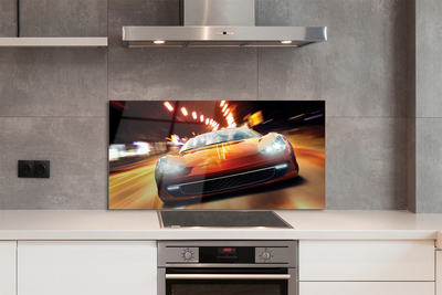 Painel de vidro Cidade luz de carros esportivos