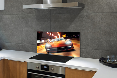 Painel de vidro Cidade luz de carros esportivos