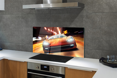 Painel de vidro Cidade luz de carros esportivos