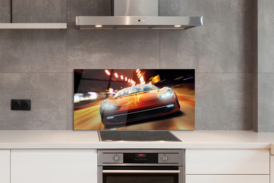 Painel de vidro Cidade luz de carros esportivos