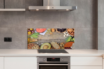 Painel de vidro Feijão brócolis abacate nozes