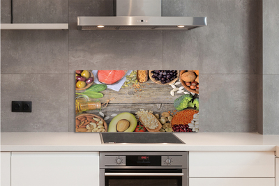 Painel de vidro Feijão brócolis abacate nozes