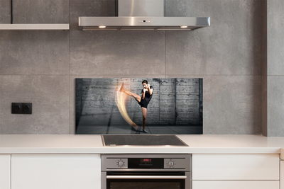 Painel de vidro Mulher se exercitando