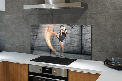 Painel de vidro Mulher se exercitando