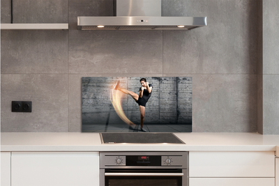 Painel de vidro Mulher se exercitando