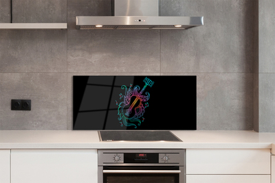 Painel de vidro Partitura colorida para violão