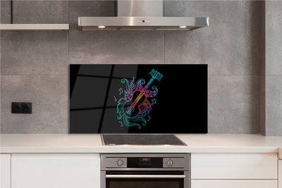 Painel de vidro Partitura colorida para violão