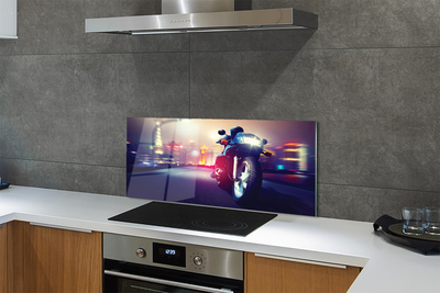 Painel de vidro Céu da cidade de motocicleta