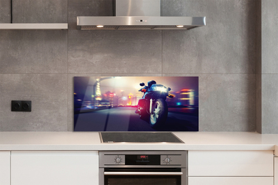 Painel de vidro Céu da cidade de motocicleta