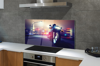 Painel de vidro Céu da cidade de motocicleta