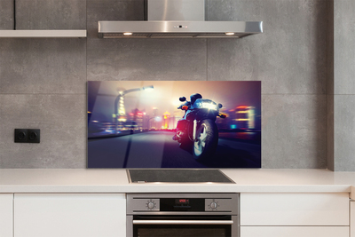 Painel de vidro Céu da cidade de motocicleta