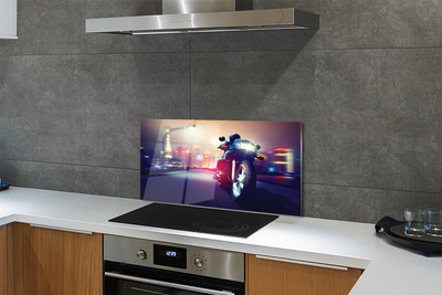 Painel de vidro Céu da cidade de motocicleta