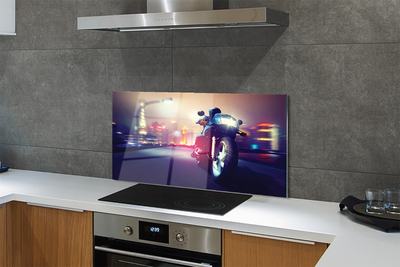 Painel de vidro Céu da cidade de motocicleta