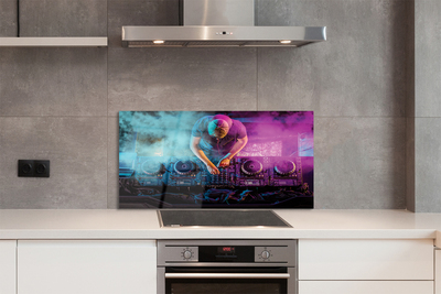 Painel de vidro Console de DJ com luzes coloridas