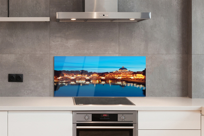 Painel de vidro Pontes do Rio Roma Pôr do Sol