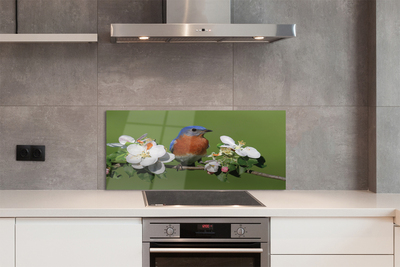 Painel de vidro Flores coloridas de papagaio