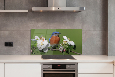 Painel de vidro Flores coloridas de papagaio