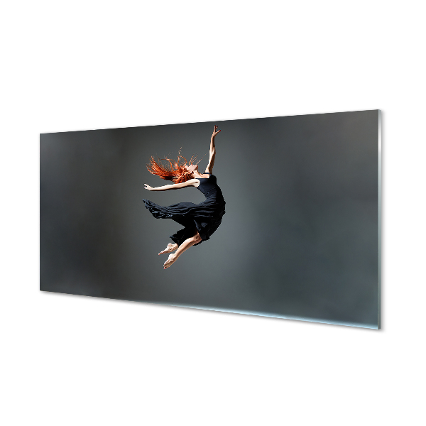 Painel de vidro Mulher de vestido preto