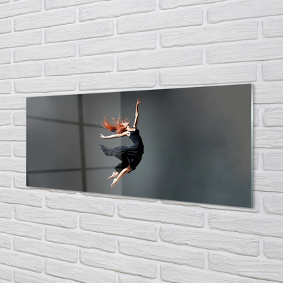 Painel de vidro Mulher de vestido preto