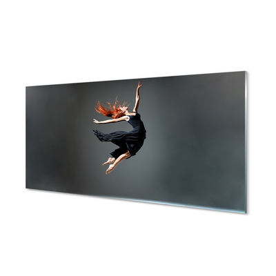 Painel de vidro Mulher de vestido preto