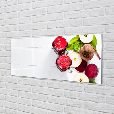 Painel de vidro Smoothies de beterraba e maçã