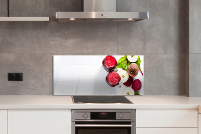 Painel de vidro Smoothies de beterraba e maçã