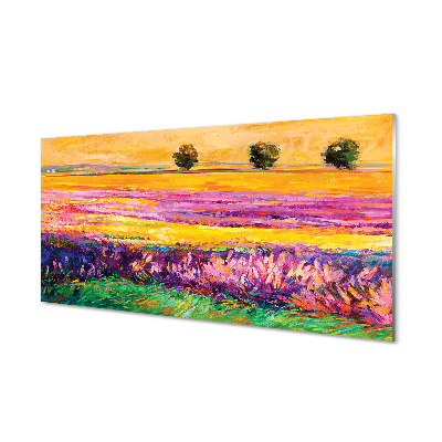 Painel de vidro Árvores e céu