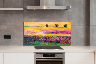 Painel de vidro Árvores e céu