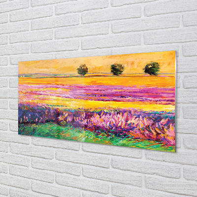 Painel de vidro Árvores e céu