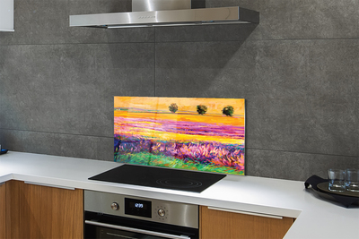 Painel de vidro Árvores e céu