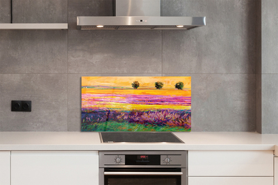 Painel de vidro Árvores e céu