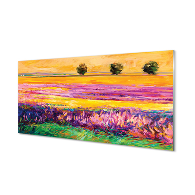 Painel de vidro Árvores e céu