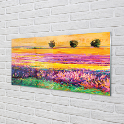 Painel de vidro Árvores e céu