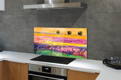 Painel de vidro Árvores e céu