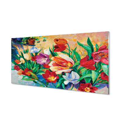 Painel de vidro Flores