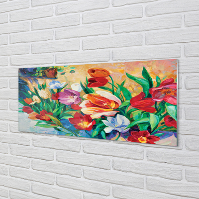Painel de vidro Flores