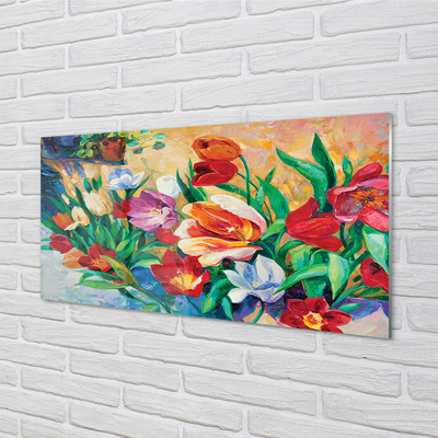 Painel de vidro Flores