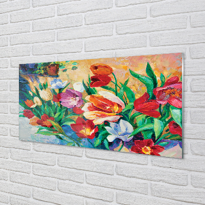 Painel de vidro Flores