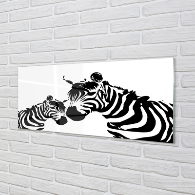 Painel de vidro zebras pintadas