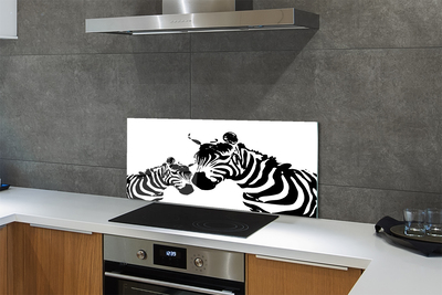 Painel de vidro zebras pintadas